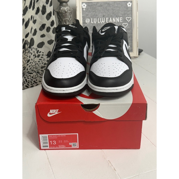 Nike Black and White Dunk Low Retro Sneakers